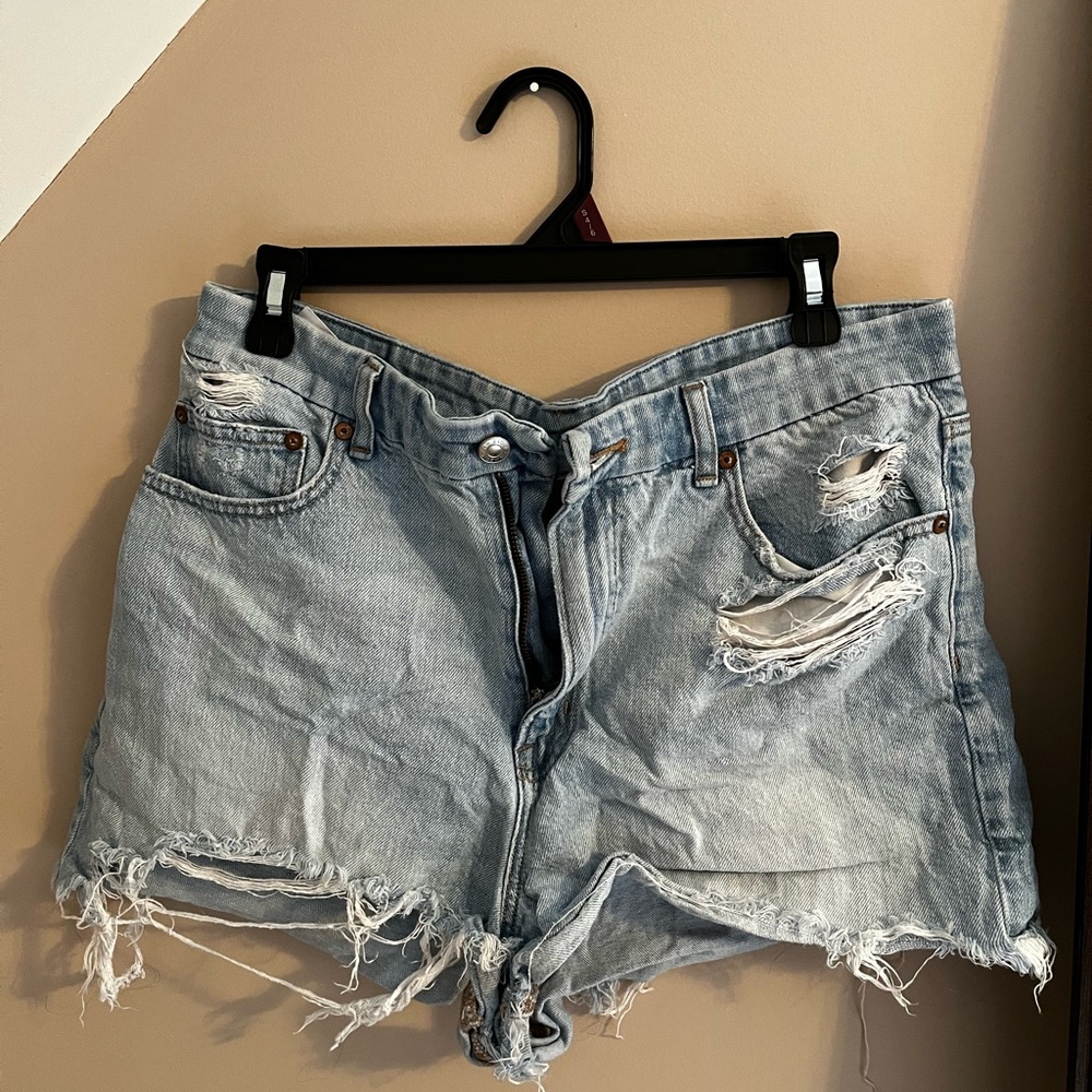 Distressed Denim Shorts
